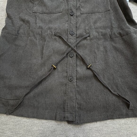 Davi & Dani Womens Size M Gray Jacket Southwestern Aztec Corduroy Boho Shacket - Picture 7 of 16